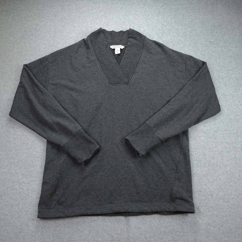 Athleta Sweatshirt Womens Large Gray Coaster Luxe Casual Pullover V Neck